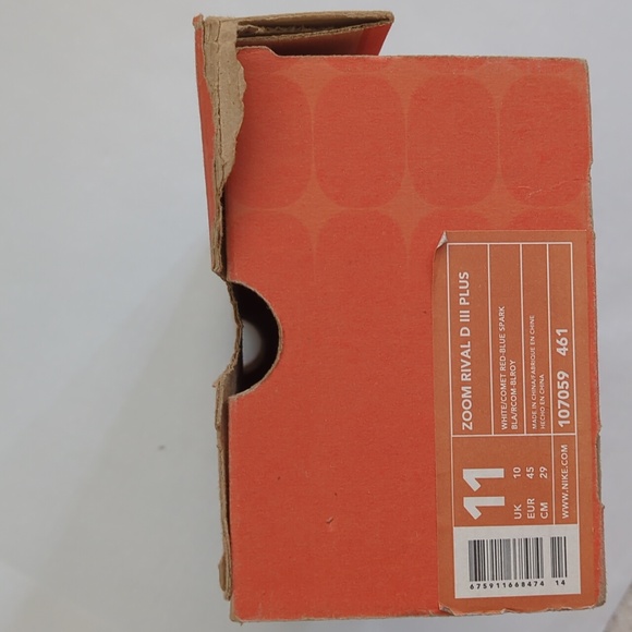 Nike Zoom Rival D III Plus Lace Up Spike Running Sneaker 11 Red White Blue - Picture 15 of 16